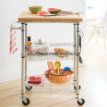 NSF Cromo plateado de alambre de metal Restaurante Serving Cart Trolley